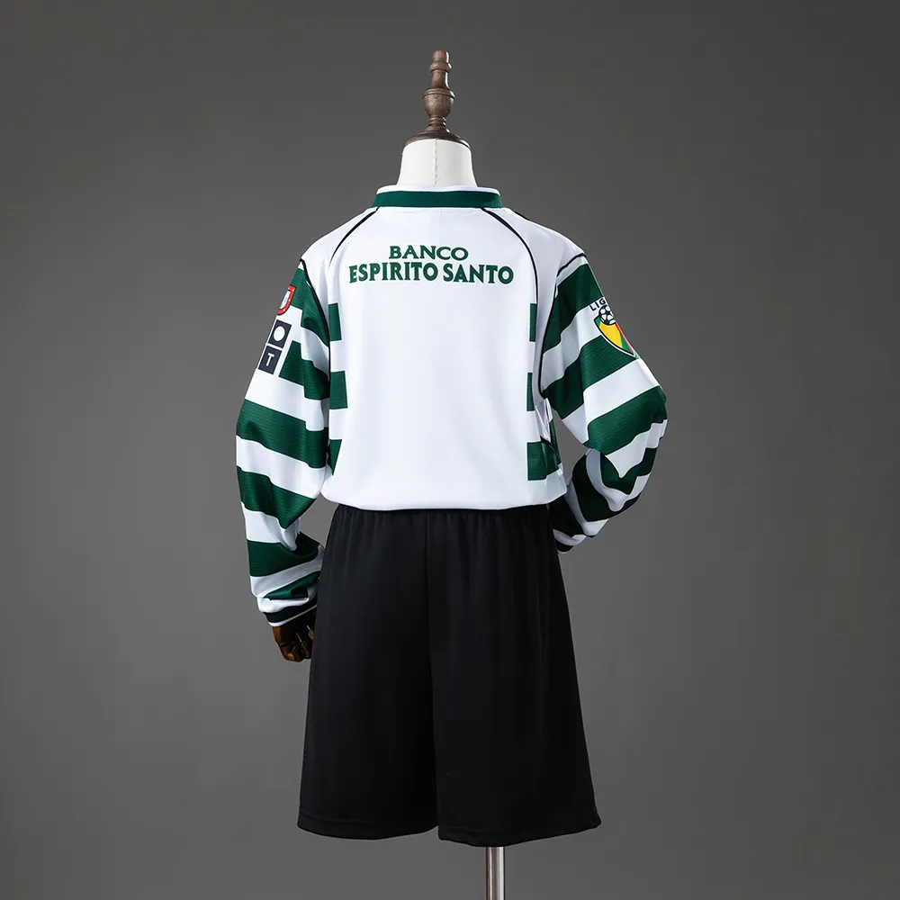 Sporting CP 01/02 Home Retro Long-Sleeve Kids Kit Jersey